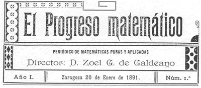 Ttitular del primer n�mero de El Progreso Matem�tico