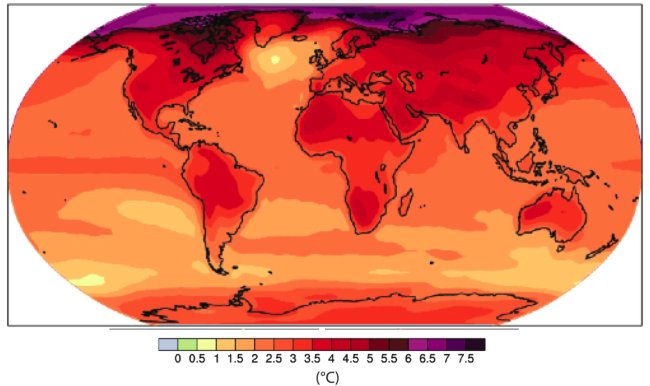 Proyecciones de cambios en la temperatura superficial para finales del siglo XXI